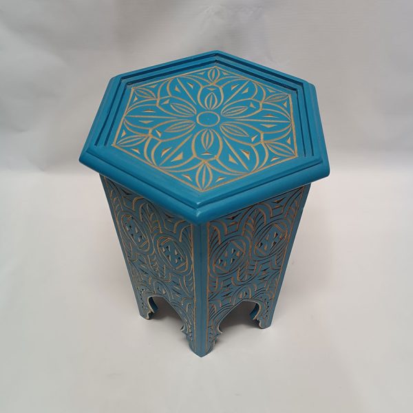 Chefchaouen Charm - Moroccan Wooden Table